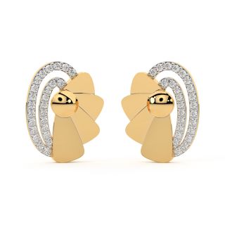 Oval Design Diamond Stud Earrings